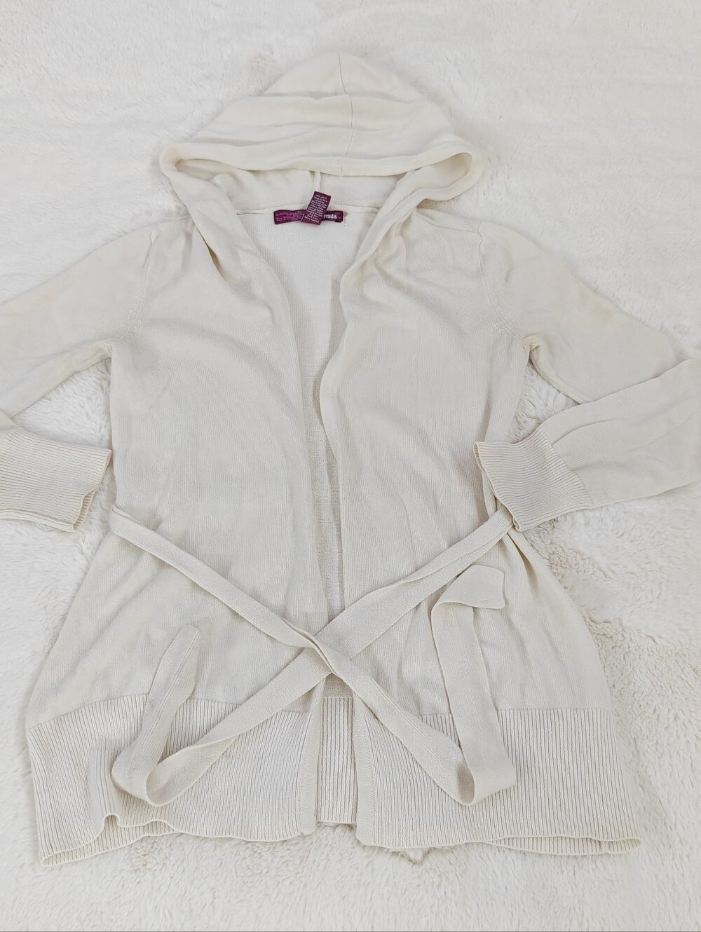 Epic Threads Hooded Belted Cardigan M(8-10) Cream